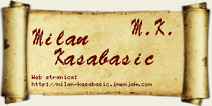 Milan Kasabašić vizit kartica